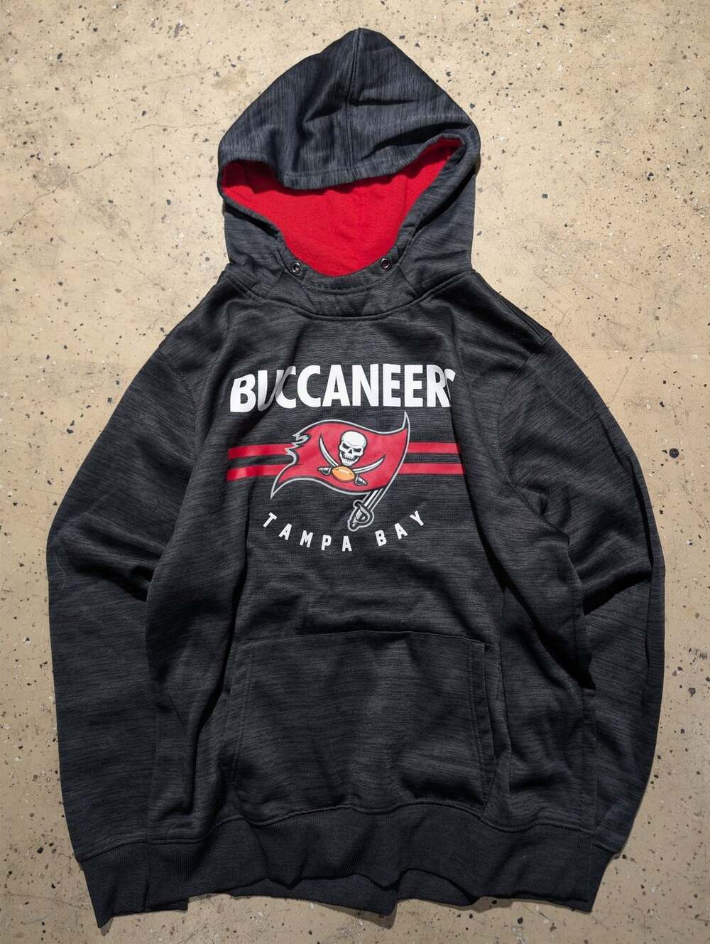 NFL Team Apparel Tampa Bay Buccaneers Hoodie Size XL Black Gray Pullover